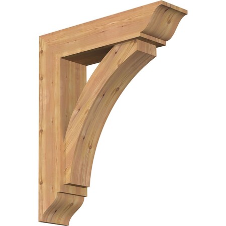 Ekena Millwork Thorton Traditional Smooth Bracket w/ Offset Brace, Western Red Cedar, 7 1/2"W x 30"D x 36"H BKT0806X30X36THR01SWR
